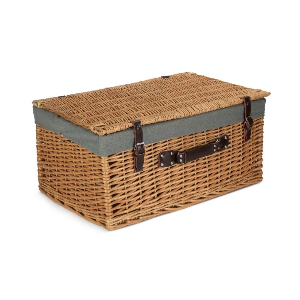 Wicker Buff 60cm Picnic Basket | Gray