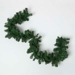 HOMESCAPES Plain Green Artificial Christmas Long Garland, 180cm