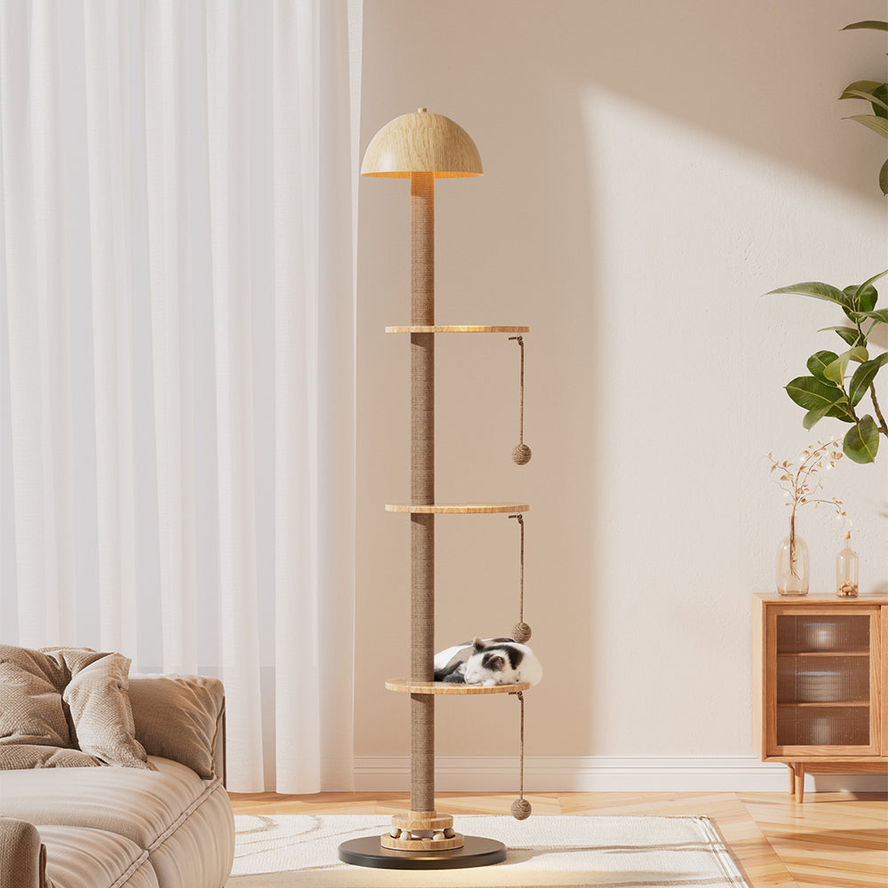 2-in-1 Cat Climbing Frame Floor Lamp