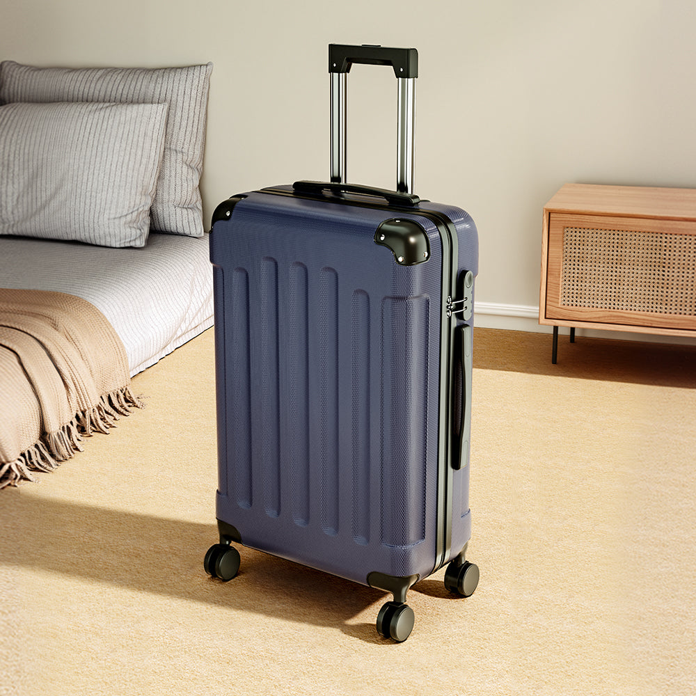 Modern Hardside Spinner Suitcase With Combination Lock | 24" | Blue
