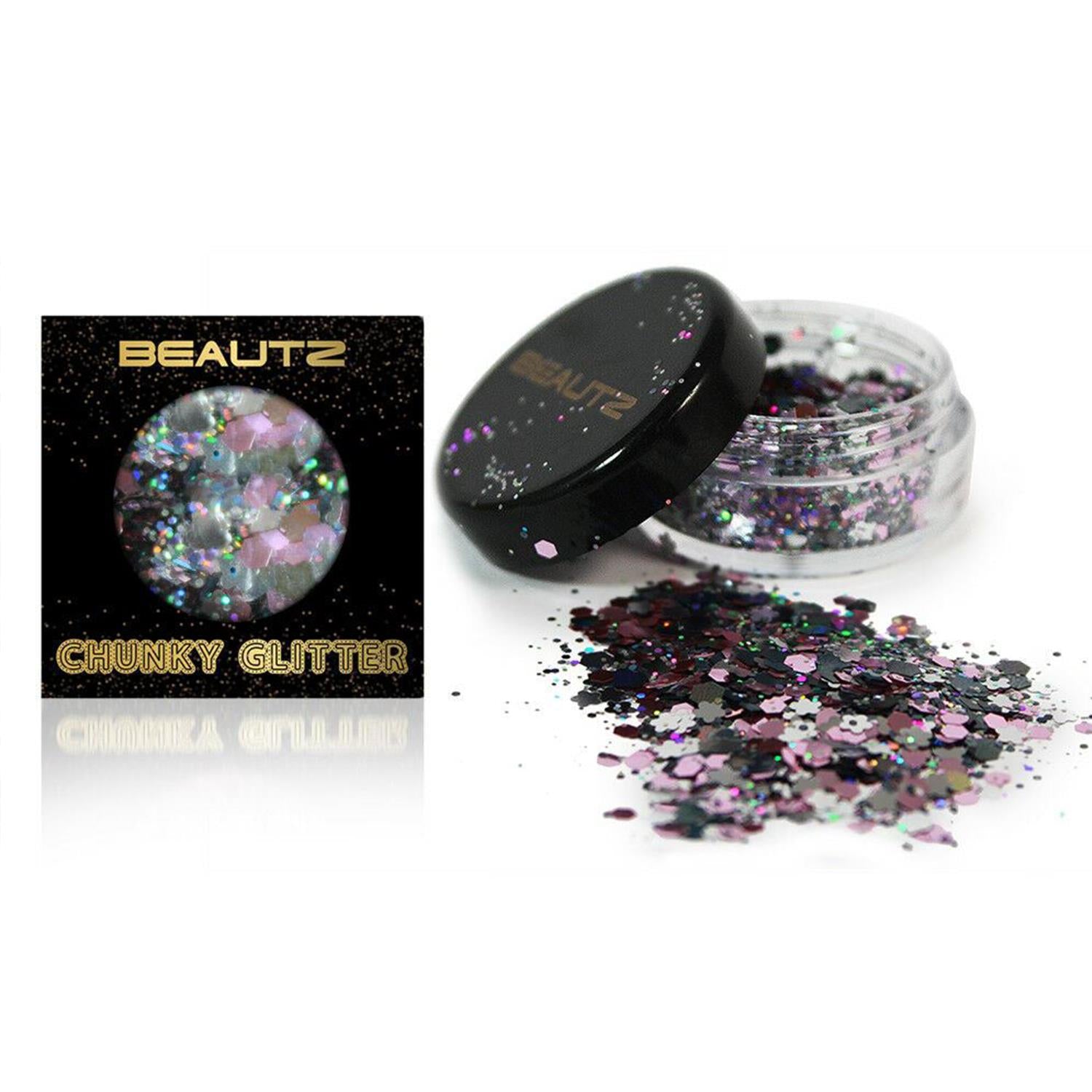 Envie Chunky Glitter Silver 10ml Pot 5g Cosmetic Body Face Festival Makeup