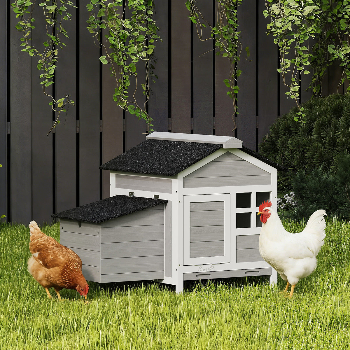 PawHut Wooden Chicken Coop With Pull-out Tray & Nesting Box