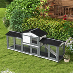 Two-tier Wooden Rabbit Hutch Guinea Pig Hutch W/ Two Runs, Slide-out Tray, Ramp