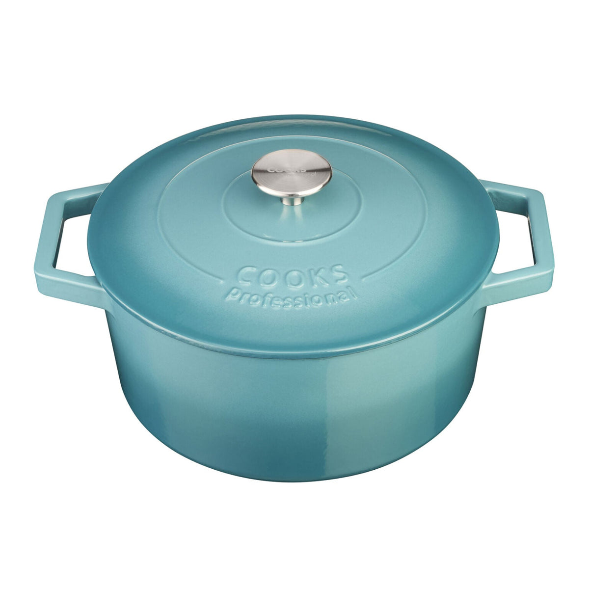 Cast Iron Casserole Dish 26cm Oven Proof Pan & Lid | 26cm | Blue