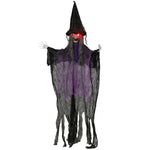 Voice Activated Halloween Animatronics Hanging Witch | Purple