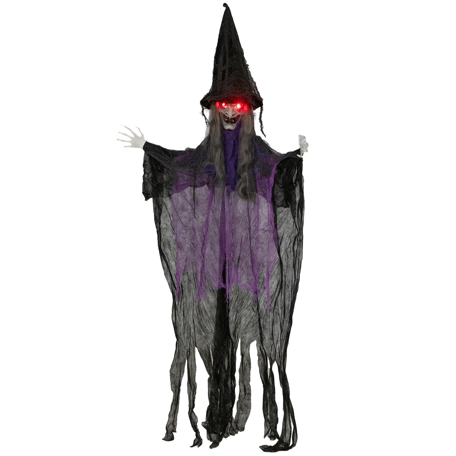 Voice Activated Halloween Animatronics Hanging Witch | Purple