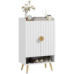 Shoe Storage Cabinet With Beadboard Doors For 15 Pairs | One Size | White
