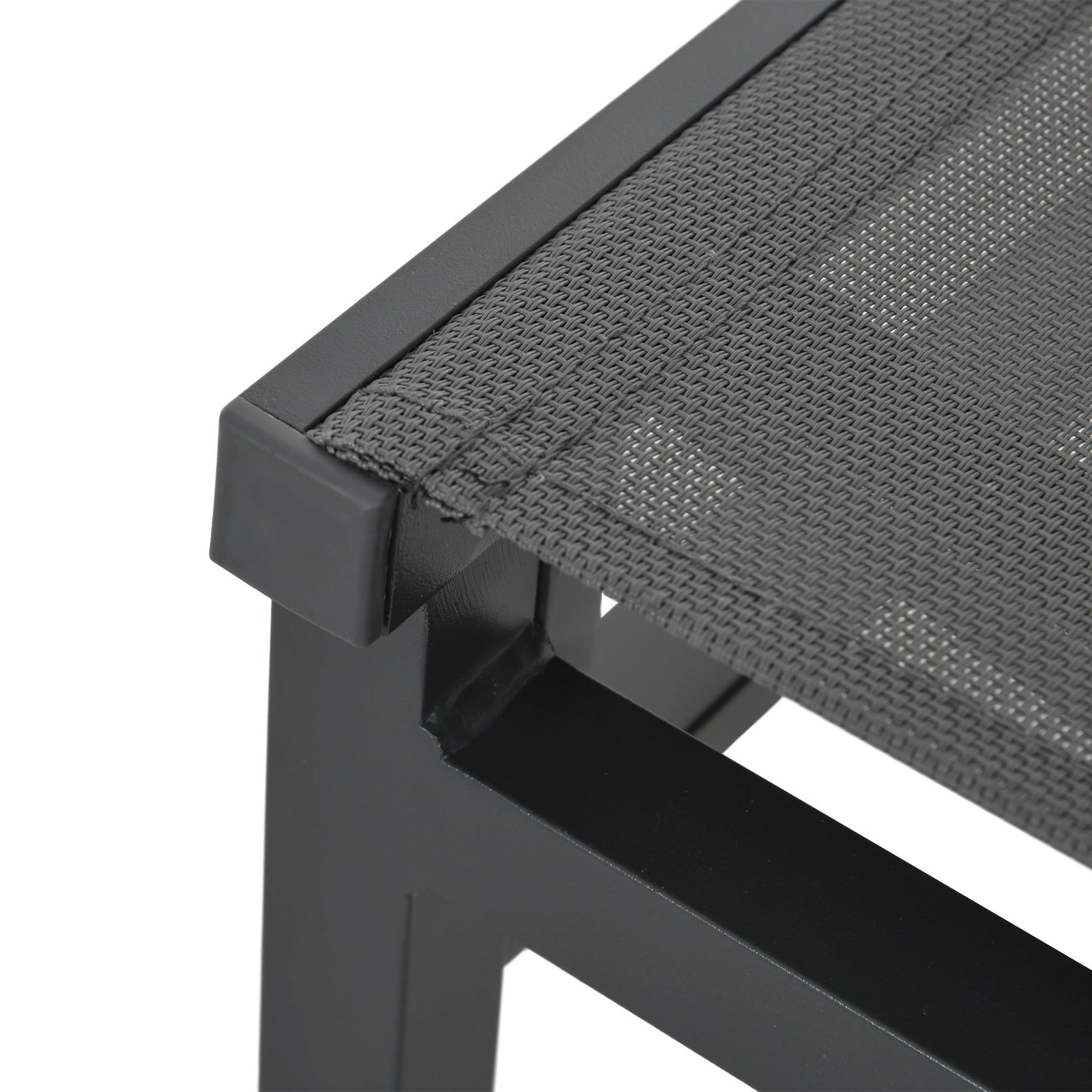 7 Piece Set W/ Mesh Seat, Aluminium Top Table