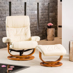 Barriston Swivel Recliner And Footstool | Cream