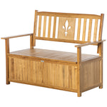 Outsunny 2 Seater Wood Garden Storage Bench Outdoor Storage Box