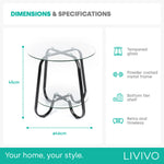 Round Glass Coffee Table - Black