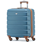 56x45x25cm Large Cabin Carry On Case - Overhead Luggage Suitcase - 4 Spinner Wheels - Abs Shell | 56 x 45 x 25cm | Blue