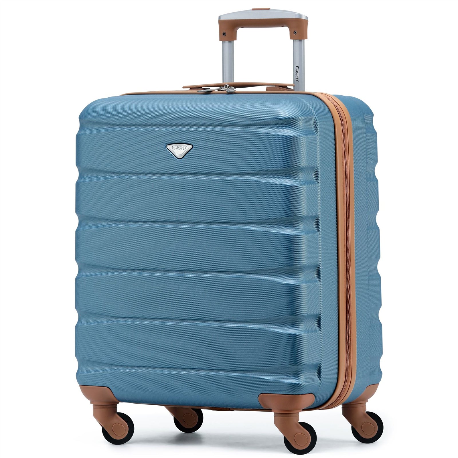 56x45x25cm Large Cabin Carry On Case - Overhead Luggage Suitcase - 4 Spinner Wheels - Abs Shell | 56 x 45 x 25cm | Blue