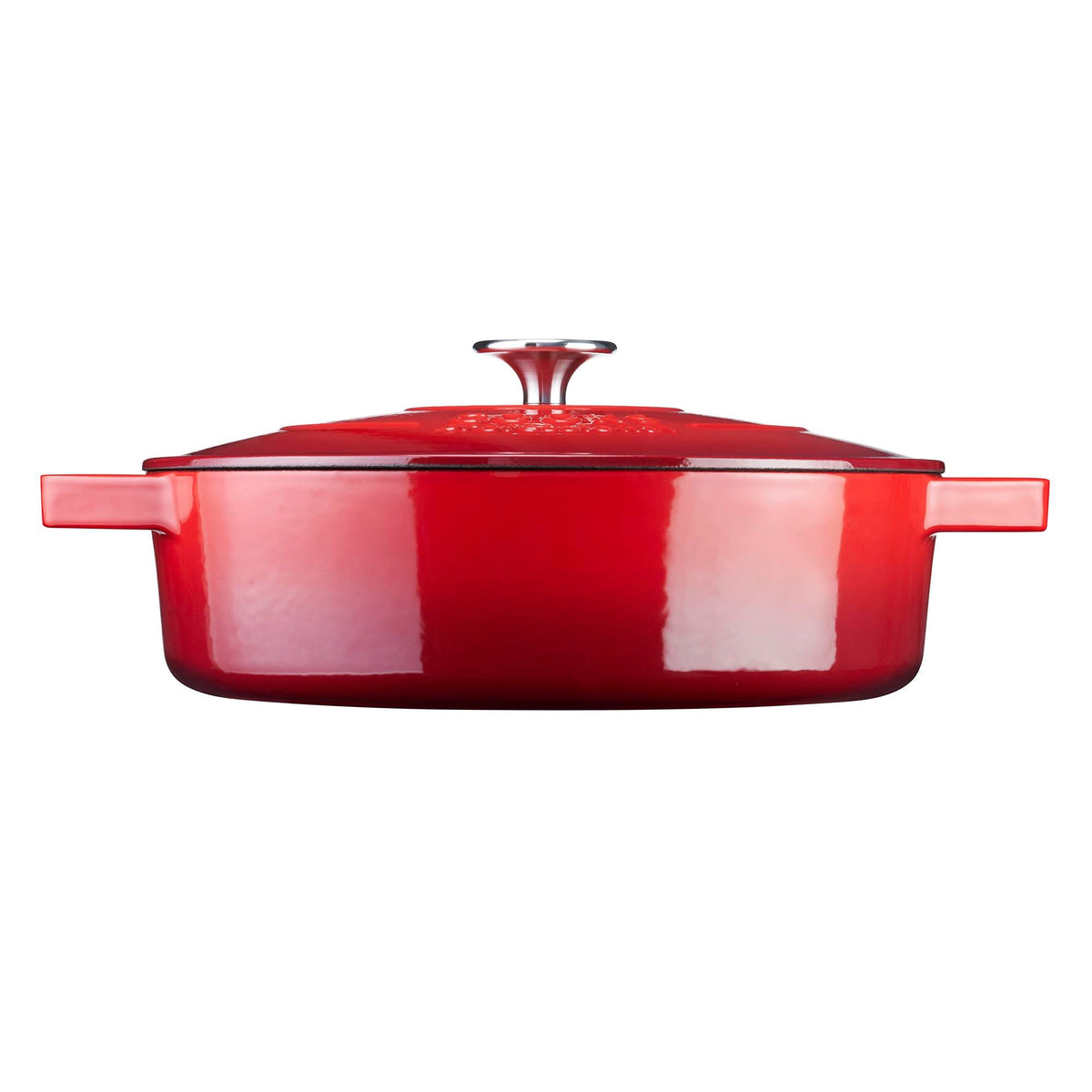 Cast Iron Casserole Dish 28cm Oven Proof Pan & Lid | 28cm | Red