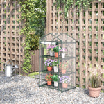 Portable Greenhouse W/ 3 Tier Shelves 69x49x125cm
