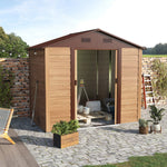 Garden Shed Wood Effect Tool Storage Sliding Door Wood Grain | Medium | Brown