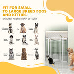 Pawhut Stair Gate With Cat Door, Adjustable Width 76-104cm & 77/96/106cm Tall | White