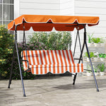 3-seat Swing Chair Garden Swing Seat W/ Adjustable Canopy | Orange