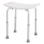 Aluminium Shower Stool With Adjustable Height Non-slip | One Size | White
