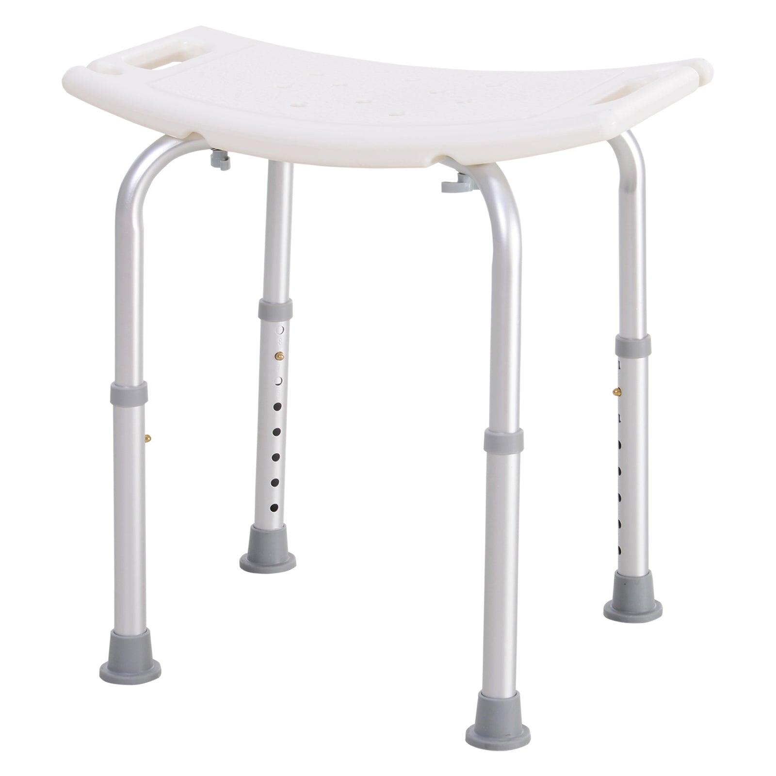 Aluminium Shower Stool With Adjustable Height Non-slip | One Size | White