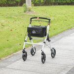 Folding Upright Rollator Walker With Storage Bag, Tray