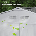 7 X 4ft Garden Shed Storage W/ Foundation Kit, Vents | Light Grey