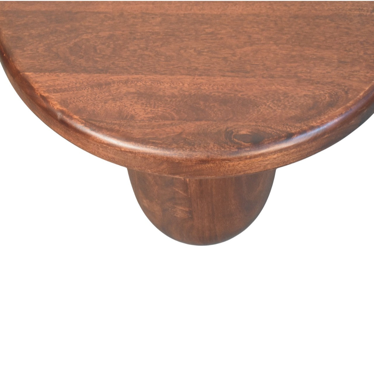 Clara Sculpted Coffee Table Rounded pillar-style legs, Brown