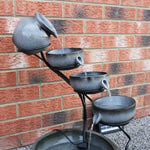 4 Tier Spilling Bowls Water Feature | Grey