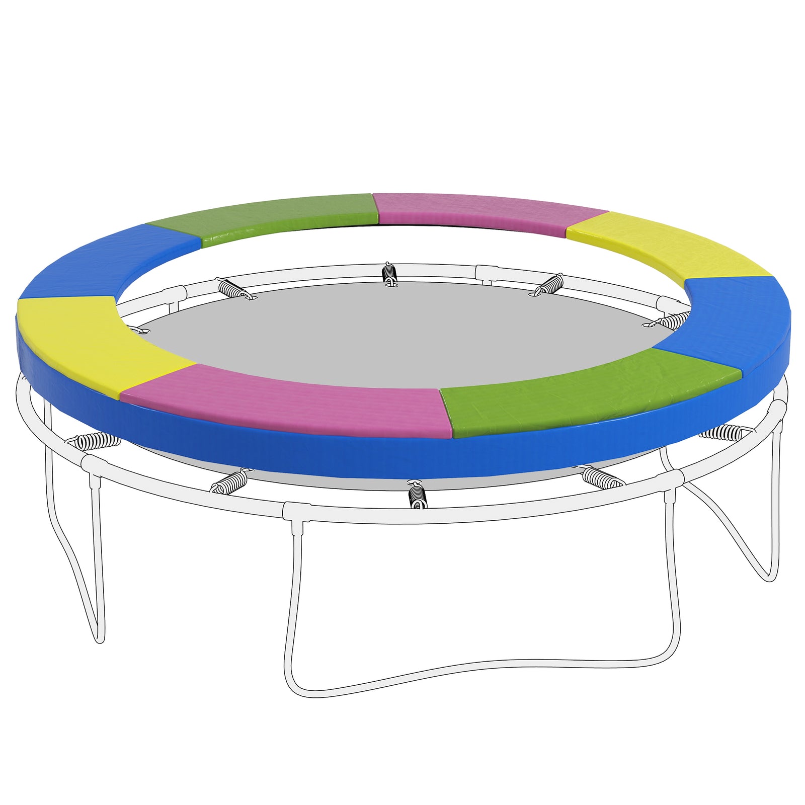 Trampoline Pad Spring Cover, Waterproof | Small | Multi Colour