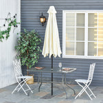 Aquatex Glass Garden Table Curved Frame With Parasol Hole