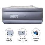 Premium Blow Up Inflatable Air Bed Mattress With Built In Pump Storage Bag Included (single,double, King) | Double | Grey