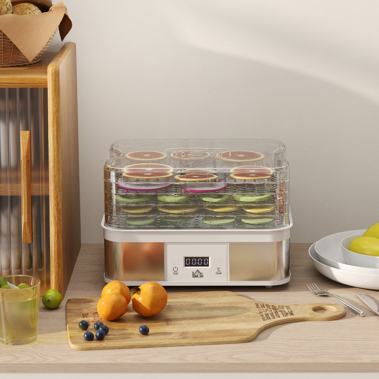 5 Tier Food Dehydrator 245w For Drying Fruit Meat Vegetable | One Size | White