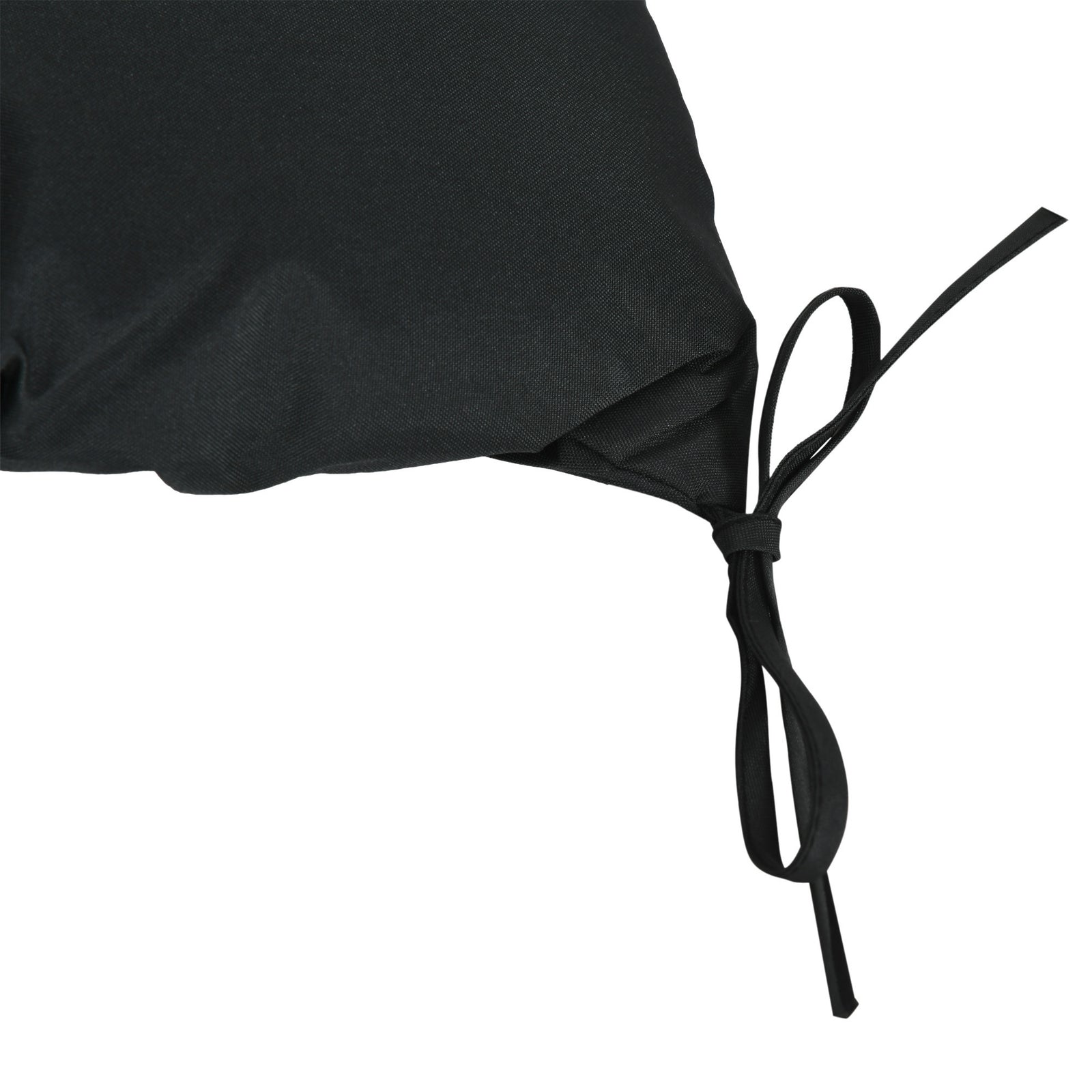 2 Seater Garden Bench Cushion Outdoor Seat Pad With Ties | Jet Black