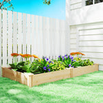 Outsunny Raised Garden Bed, Wooden Planter Box With Divider And Open Bottom