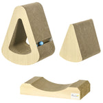 Cat Scratching Board With Catnip, Toy Ball, 38 X 21.5 X 39cm - Brown
