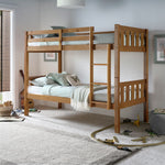 Icon Wooden Bunk Bed With Memory Foam Mattresses | Single | Light Brown