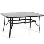 Rufford 6-seater Black And Grey Metal Garden Dining Set For Stylish Outdoor Dining | 6 | Black