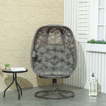 Foldable Egg Chair With Cushions, Outdoor Swivel Lounger | Sand