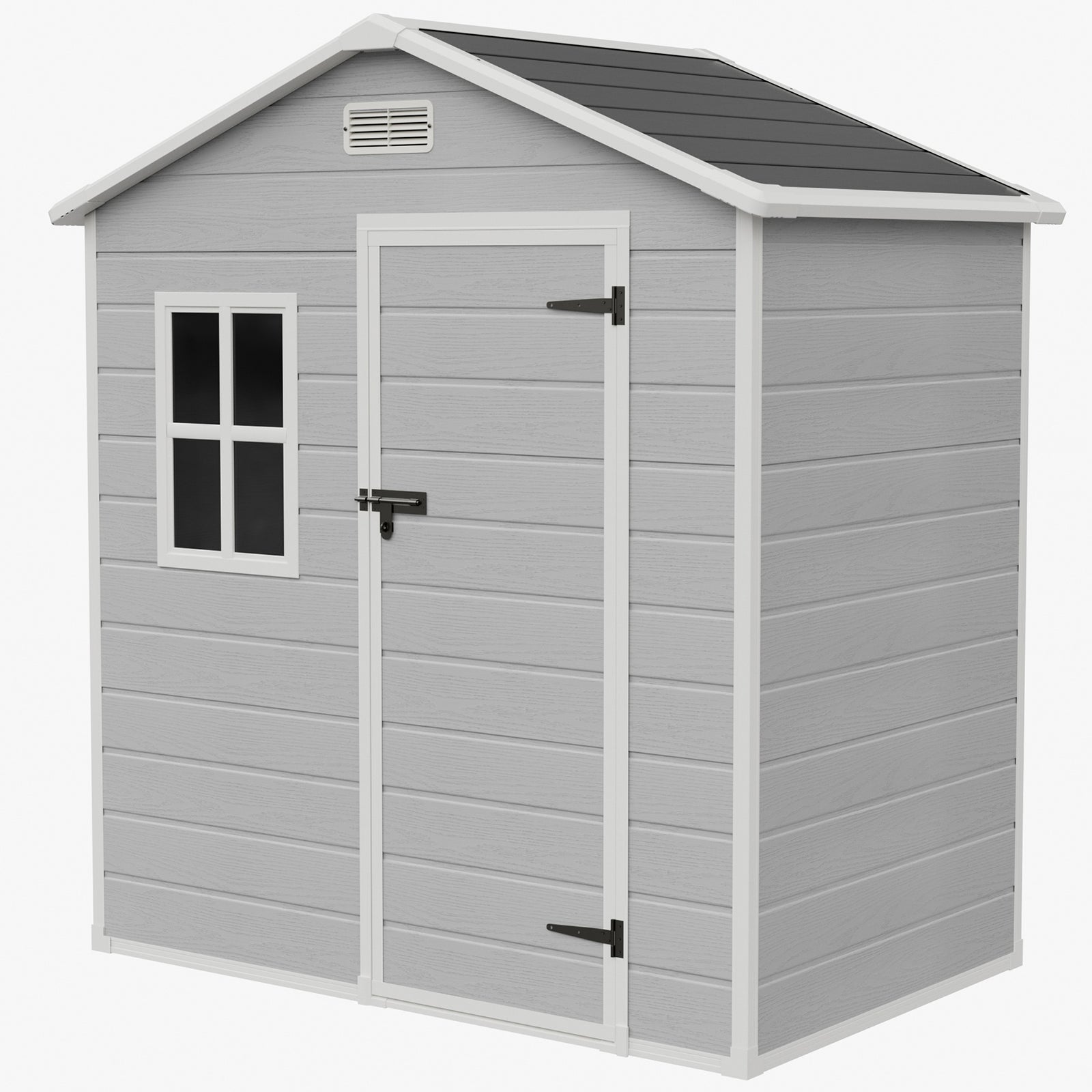 Breeins 6x4ft Outdoor Aluminum & Pp Storage Shed