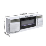 Recessed Electric Fireplace Tv Stand With Remote Control | White