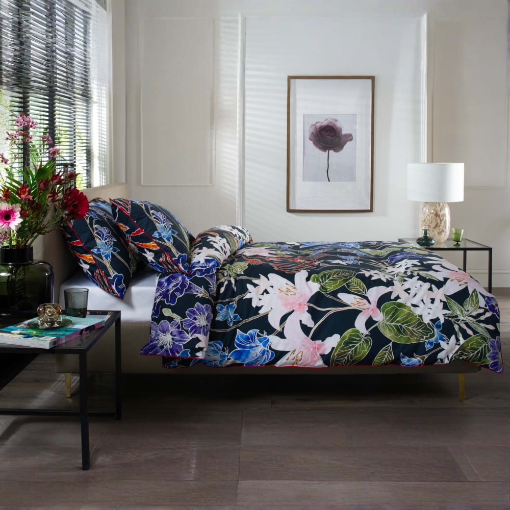 Floral Nightshade 100% Cotton Digitally Printed Duvet Cover Set – Luxury 200 Thread Count  Bedding | Double | Multi Colour