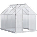 Polycarbonate Walk-in Garden Greenhouse W/ Sliding Door Tone