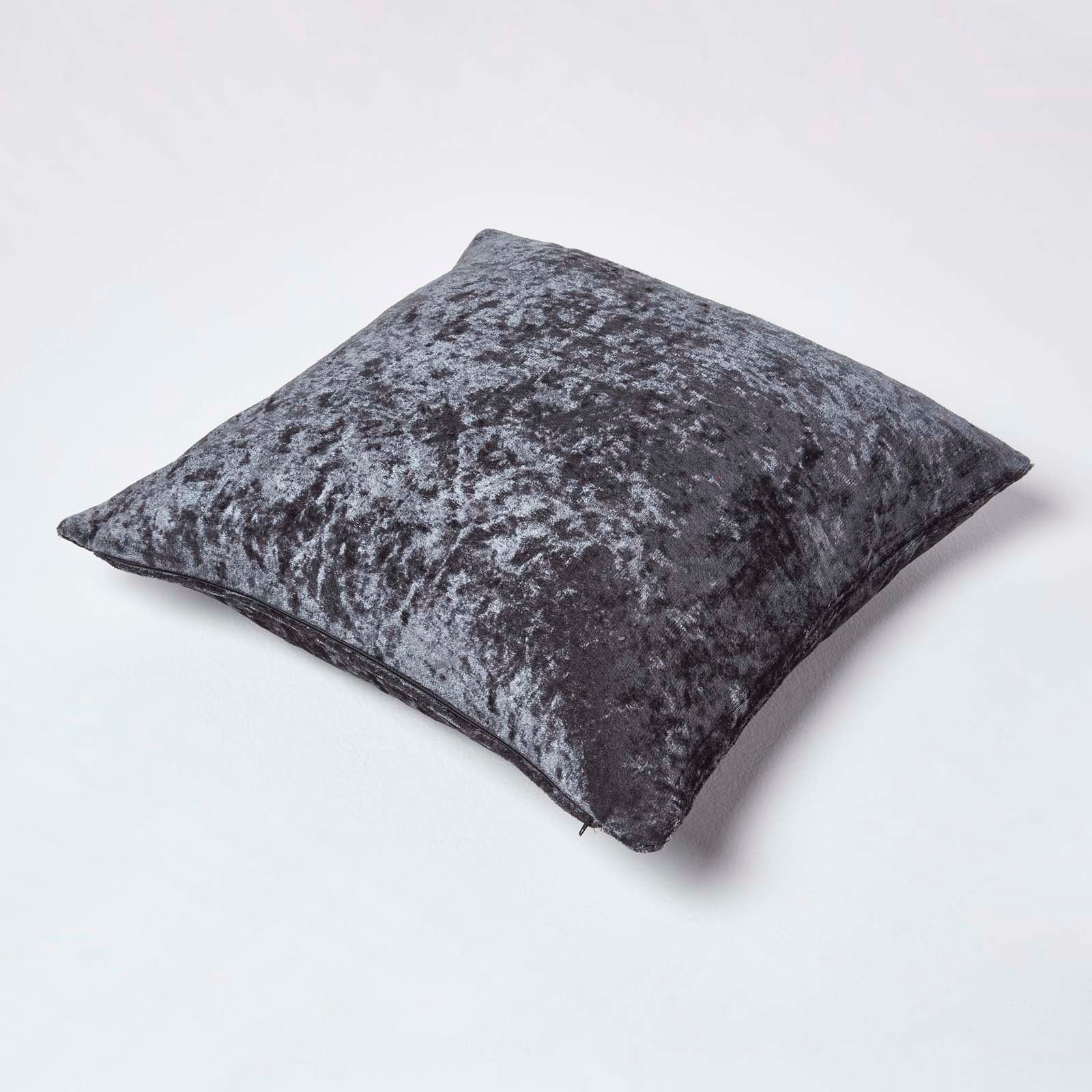 Luxury Crushed Velvet Cushion Cover | 45cm x 45cm | Dark Grey