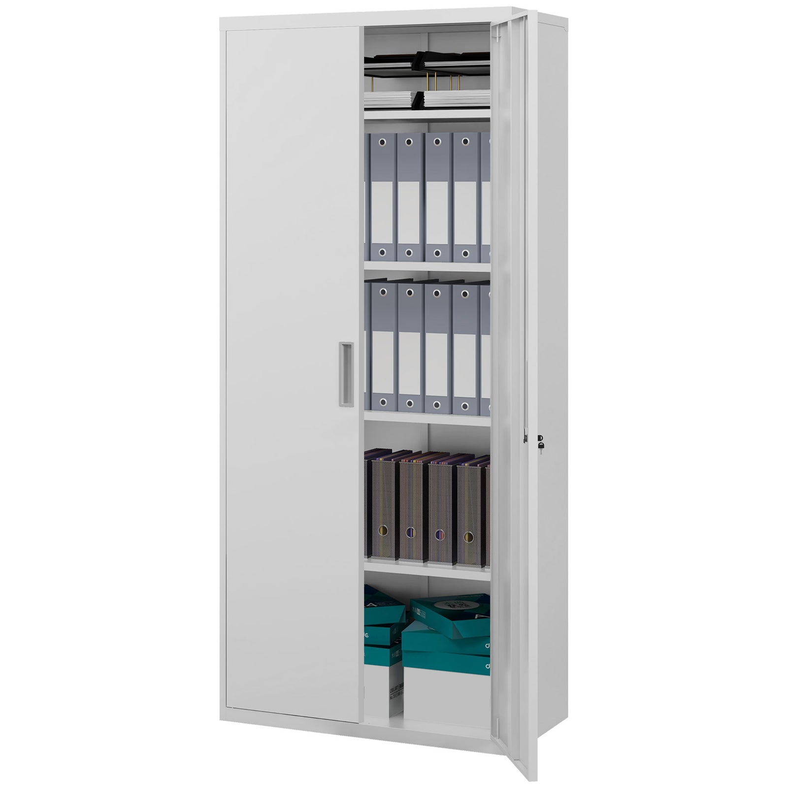 Lockable Metal Cabinet With 2 Doors Home Office