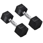 2x4kg Rubber Hex Dumbbells For Home Gym | Black