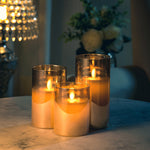 3pcs Remote-controlled Led Flameless Candle Set | Gold