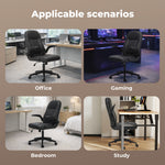 Ergonomic Office Computer Chair Pu Leather Swivel Recliner With Flip-up Armrests | Black