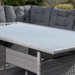Piana Outdoor Rattan Corner Sofa With Table And Bench | Set of 10 | Grey