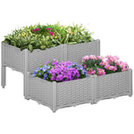 26l Set Of 4 Raised Flower Bed Plant Stand | Gray