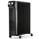 Oil-filled Electric Radiator 2500w, Adjustable Thermostat, 3 Settings | Black
